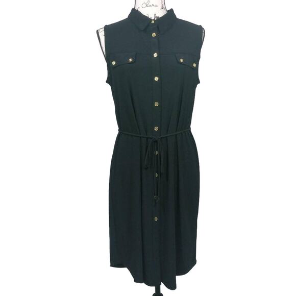 Ronni Nicole Black Button Down Shirt Dress - Picture 1 of 7